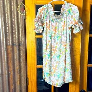 CeCe Multicolor Floral Kids Dress with Ruffles